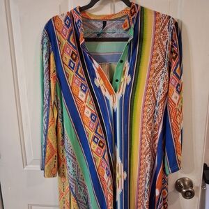 Colorful Geometric Patterned Dress